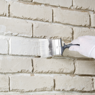 masonry primer wall surface suing a brush