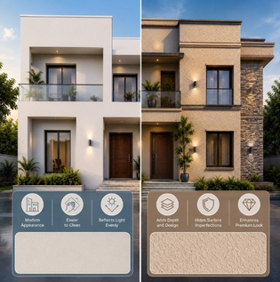 Smooth and Textured Exterior Wall Finishes Compared