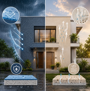 Waterproof and Breathable Exterior Coating Systems