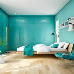 Aqua blue wall paint design for your house - Asian Paints