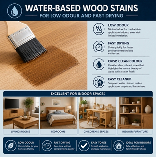 Water-Based Wood Stains for Low Odour and Fast Drying