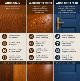 Difference Between Wood Stain, Varnish for Wood, and Wood Door Paint