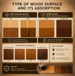 Type of Wood Surface and Its Absorption