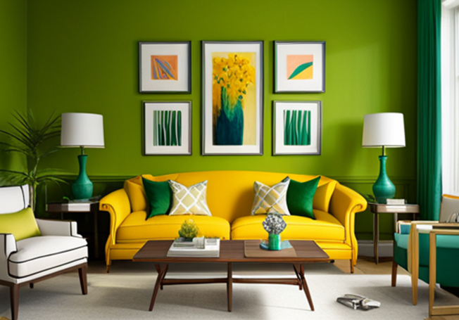 Colour Combination of Yellow, White & Green