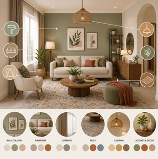 Layered Home Colour Design with Coordinated Décor