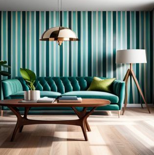 Geometric Stripes Wall Design - Asian Paints