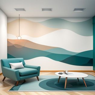 Geometric Wave Wall Paint - Asian Paints