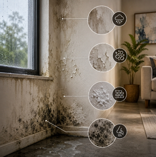 Visible Signs of Water Seepage in Interior Walls