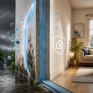 Waterproof Barrier Protecting a Home from Moisture Penetration
