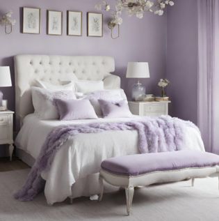 Lavender White Floral Wall Colour - Asian Paints