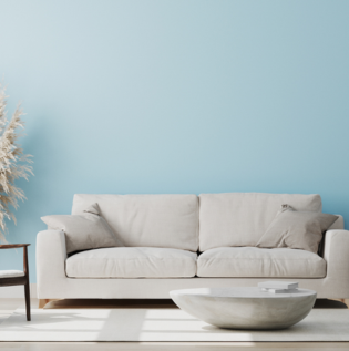 Light Blue Coloured Living Room - Asian Paints