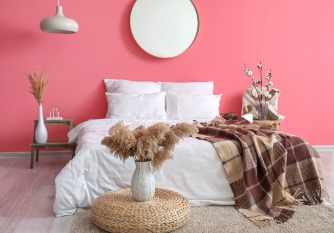 Pink Master Bedroom - Asian Paints