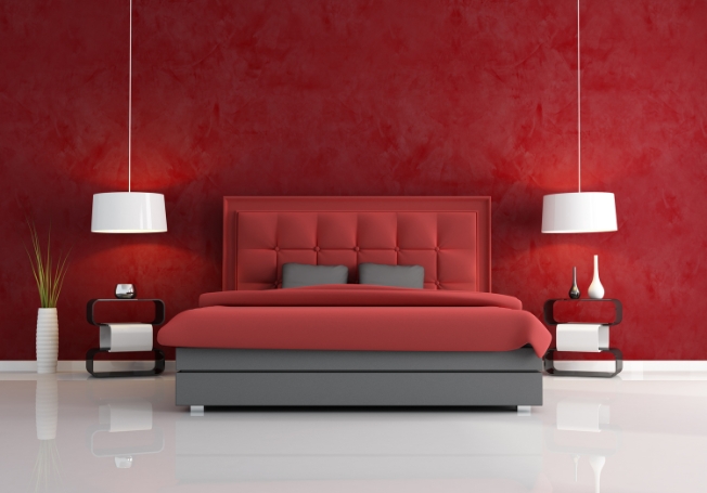 Red Master Bedroom - Asian Paints