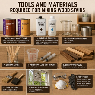 Tools and Materials Required for Mixing Wood Stains