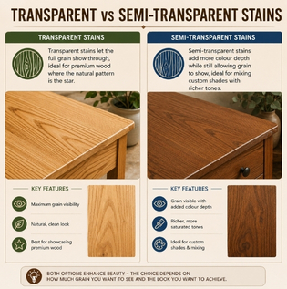 Transparent vs Semi Transparent Wood Stains