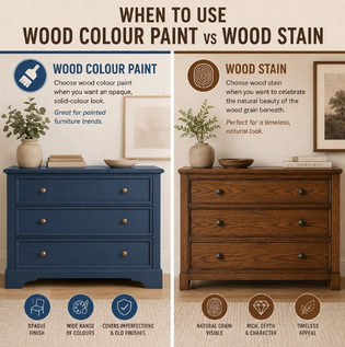 When to Use Wood Colour Paint vs Wood Stain