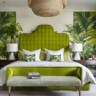 Green Romantic Bedroom Colours  - Asian Paints