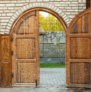 Designed Wooden Teak Door - Asian Paints