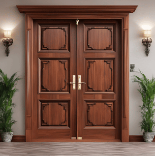 Double Teak Wood Door - Asian Paints
