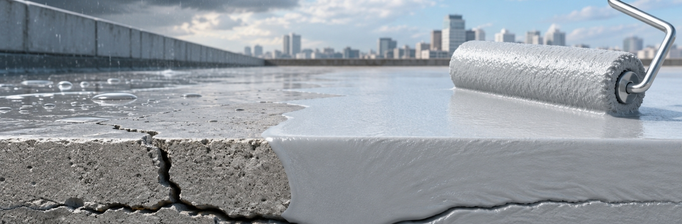 Elastomeric Coatings for Waterproofing and Crack Bridging