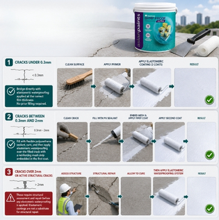 Repairing Cracks Before Waterproofing Application