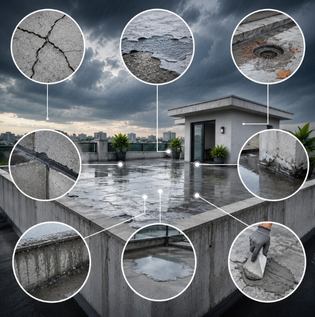 Common Causes of Roof and Terrace Water Leakage