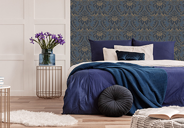 Floral Blue Master Bedroom Design