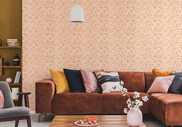Peach Living Room Design Idea