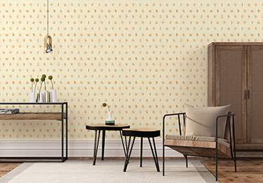 Splendid Office Design with Yellow Wallpaper