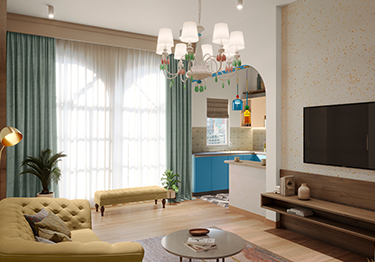Latest Wall Painting Design for 1 BHK Living Rooms