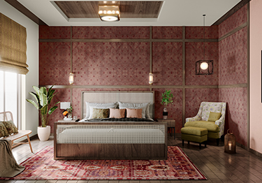 Rustic Two Colour Combinations for Bedroom Walls