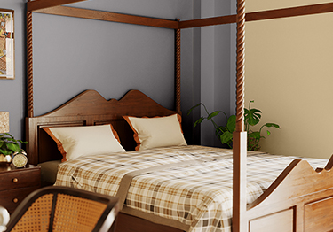 Simple Two Colour Combination Bedroom Design Idea