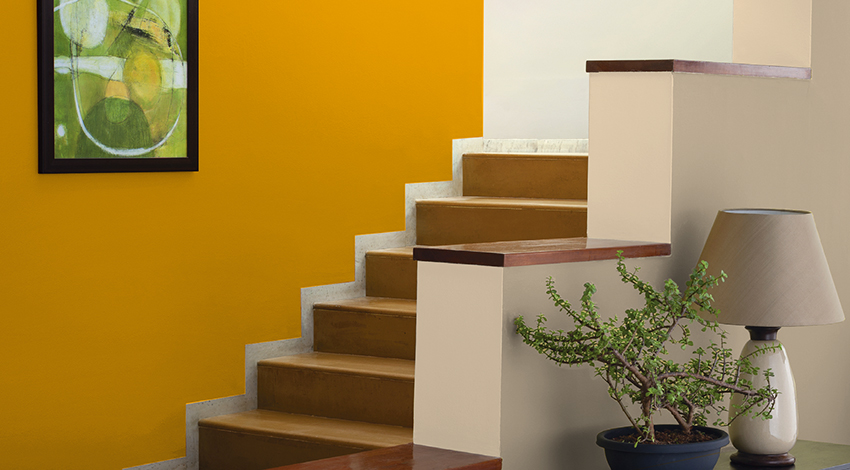 Sombre-Hall-Stair-Design-With-Color-Combinations