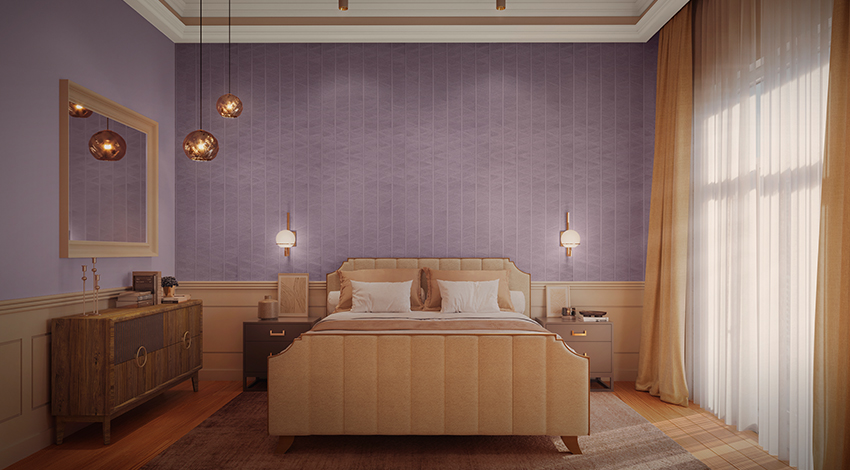 Subtle-Purple-Two-Colour-Combination-For-Bedroom