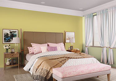 Vibrant Wall Colour Combination For Bedroom