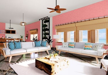 Blush Pink Living Room Design