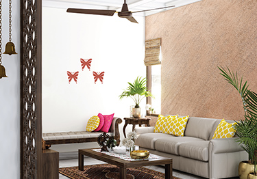 Cosy Living Room with Butterfly Wall