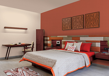 Master Bedroom with Peach Wall
