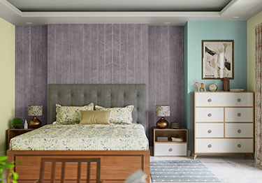 Modern Bedroom with Lilac wall
