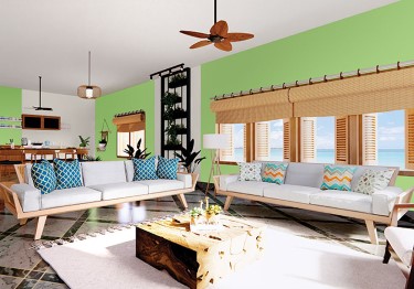 Modern Green Living Room