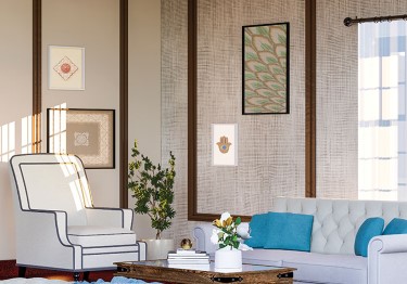 Modern Off-white Paint Living Room