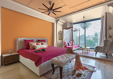 Orange and Pink Master Bedroom