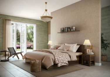 Brown and Green Bedroom Design
