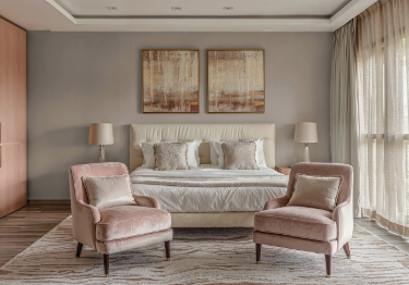Pink and Grey Bedroom Design