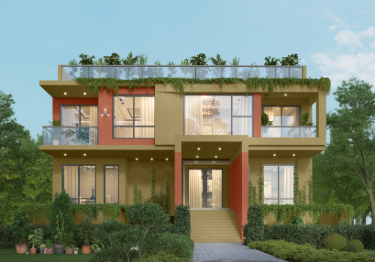 Rich Green & Brown Home Exterior