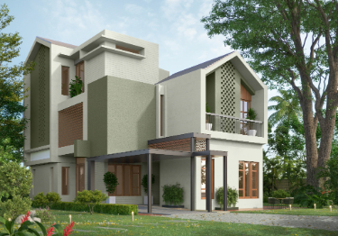 Green & Beige Home Exterior