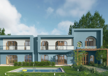 Harmonious Blue & Grey Home Exterior