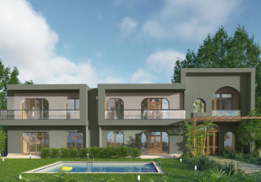 Earthy Green & Brown Home Exterior