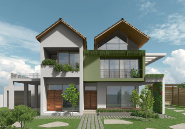 Simple Grey & Green Home Exterior