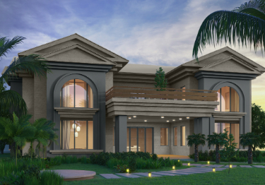 Elegant Grey & White Home Exterior